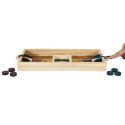 Jeu de lancer de jetons en bois naturel (4 rouges et 4 bleus)