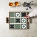 Jeu de tic tac toe en bois naturel avec 2 bacs de rangement et 10 pions inclus