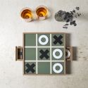 Jeu de tic tac toe en bois naturel avec 2 bacs de rangement et 10 pions inclus