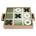 Jeu de tic tac toe en bois naturel avec 2 bacs de rangement et 10 pions inclus