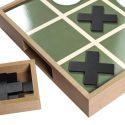 Jeu de tic tac toe en bois naturel avec 2 bacs de rangement et 10 pions inclus