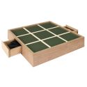 Jeu de tic tac toe en bois naturel avec 2 bacs de rangement et 10 pions inclus