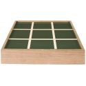 Jeu de tic tac toe en bois naturel avec 2 bacs de rangement et 10 pions inclus