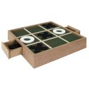 Jeu de tic tac toe en bois naturel avec 2 bacs de rangement et 10 pions inclus