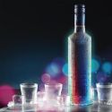 Dessous de bouteille LED à piles transparent lumineux en polymère