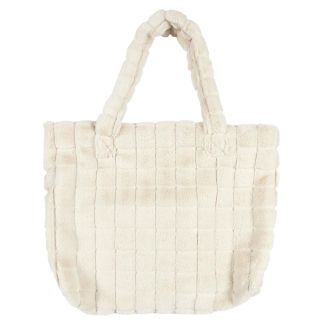 Sac fluffy en fausse fourrure crème en polyester