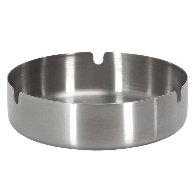 Cendrier en acier inoxydable argenté ø12cm Cendrier en acier inoxydable argenté ø12cm