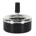 Cendrier poussoir en métal noir ø9cm