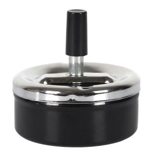 Cendrier poussoir en métal noir ø9cm