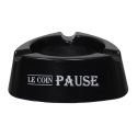 Cendrier triangle en plastique style bistrot noir ø12cm