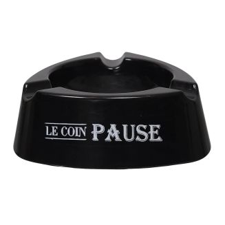 Cendrier triangle en plastique style bistrot noir ø12cm