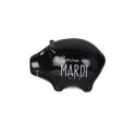 6 mini tirelires cochon semainier en céramique noire et blanche