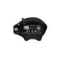 6 mini tirelires cochon semainier en céramique noire et blanche