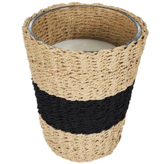 Bougie parfumée dans un panier Tressé (H23cm) senteur bois gingembre
