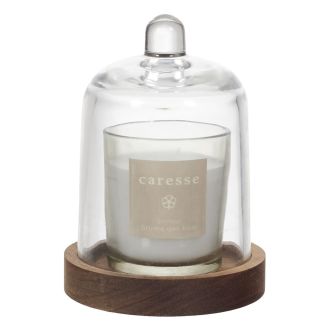 Bougie parfumée sous cloche (H15cm)senteur brume des bois