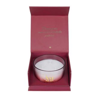 Coffret cadeau bougie 3 mèches senteur rêve poudré collection amour