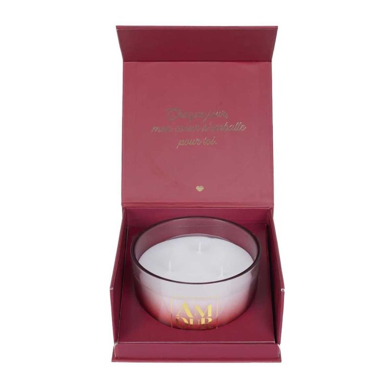 Coffret cadeau bougie 3 mèches senteur rêve poudré collection amour Coffret cadeau bougie 3 mèches senteur rêve poudré collection amour