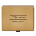 Coffret 6 bougies apothicaire parfums musc blanc, ambre et fleur de coton