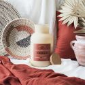Bougie beige parfumée avec couvercle en liège (H27 cm) senteur figuier