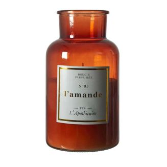 Bougie XXL en verre marron parfum amande (H25cm)