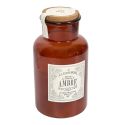 Bougie XXL en verre marron avec couvercle en liège senteur ambre (H25,5 cm)