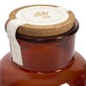 Bougie XXL en verre marron avec couvercle en liège senteur ambre (H25,5 cm)