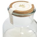 Bougie XXL en verre avec couvercle en liège senteur musc blanc (H25,5 cm)