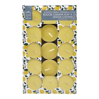 15 bougies chauffe-plat jaunes à la citronnelle