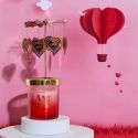 Bougie parfumée avec carousel de coeur (H16 cm) collection amour senteur rêve poudré
