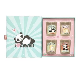 Coffret 4 bougies kawaii parfums guimauve et barbe à papa