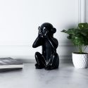 Statue noir singe de la sagesse "ne vois pas" H28cm