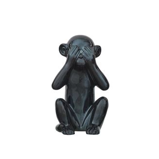 Statue noir singe de la sagesse "ne vois pas" H28cm