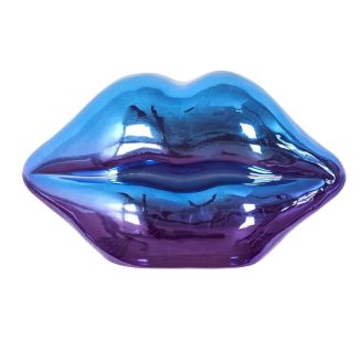 Statue bouche à poser électroplaquage dégradé violet et bleu (H11 cm)