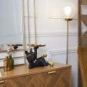 Vide-Poche bulldog couché noir et or plateau servi