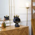 Vide-Poche chat bouche ouverte en polyrésine noir et dorée