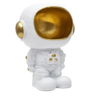 Vide-Poche astronaute en polyrésine blanc et dorée