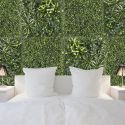 Mur végétal artificiel feuillage en polyéthylène vert 50x50cm