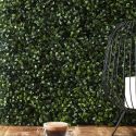 Mur végétal artificiel feuillage en polyéthylène vert 50x50cm