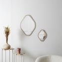Miroir déco losange 60 cm avec contour en bois