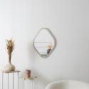 Miroir déco losange 60 cm avec contour en bois