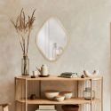 Miroir déco losange 60 cm avec contour en bois