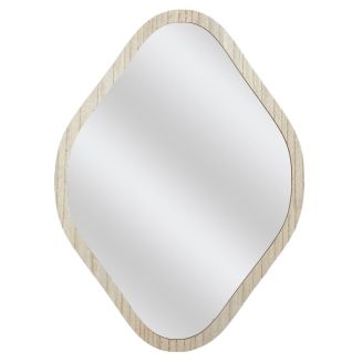 Miroir déco losange 60 cm avec contour en bois