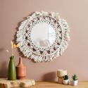 Miroir mural rond style bohème (Ø55 cm)