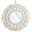 Miroir mural rond style bohème (Ø55 cm)