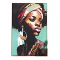 Tableau de décoration murale 60x90cm coloré portrait femme africaine
