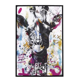 Tableau de décoration murale 60x90cm coloré pop art portrait girafe