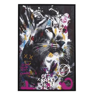 Tableau de décoration murale 60x90cm coloré pop art portrait guepard