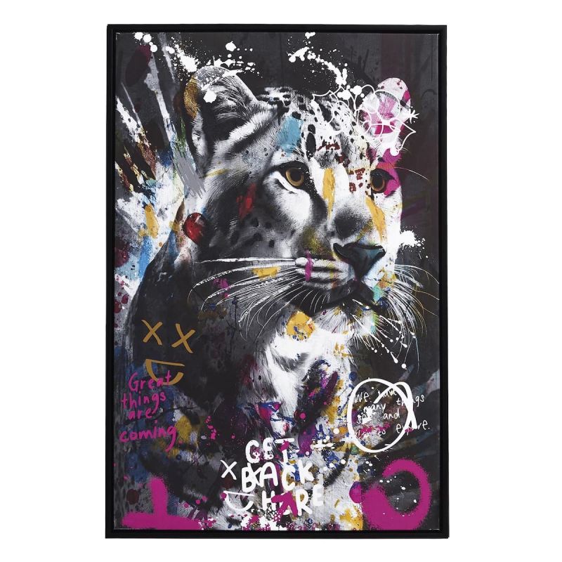 Tableau de décoration murale 60x90cm coloré pop art portrait guepard