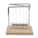 Pendule newton métallique avec 5 boules argentées (H15 cm)