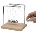 Pendule newton métallique avec 5 boules argentées (H15 cm)